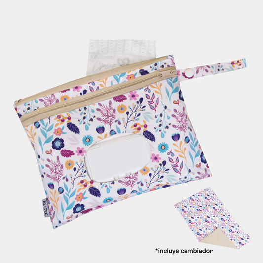 Neceser Express Flores Beige + Cambiador