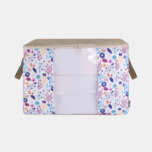 Caja Organizadora Flores Beige