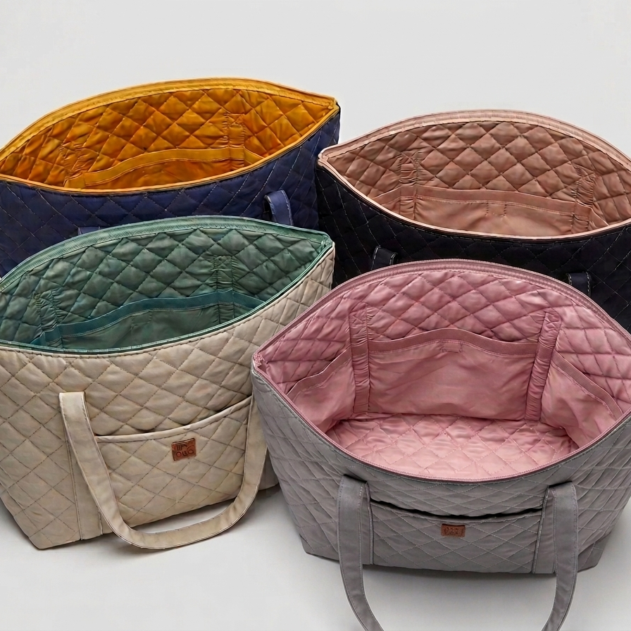 Mom Bag Gris con Rosado