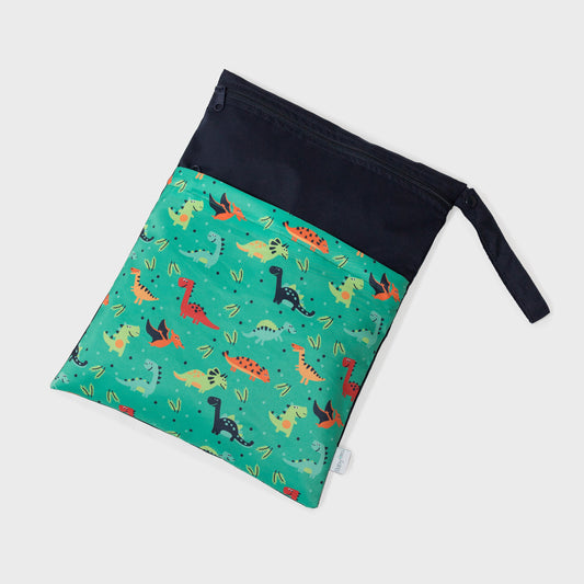 Bolsa de Muda en print de Dinosaurios. Bolso para transportar una muda de ropa extra dentro de la mochila, maletín o suelta.