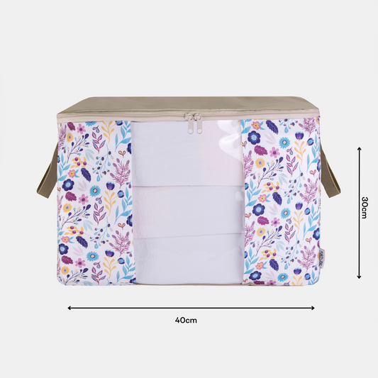 Caja Organizadora Flores Beige