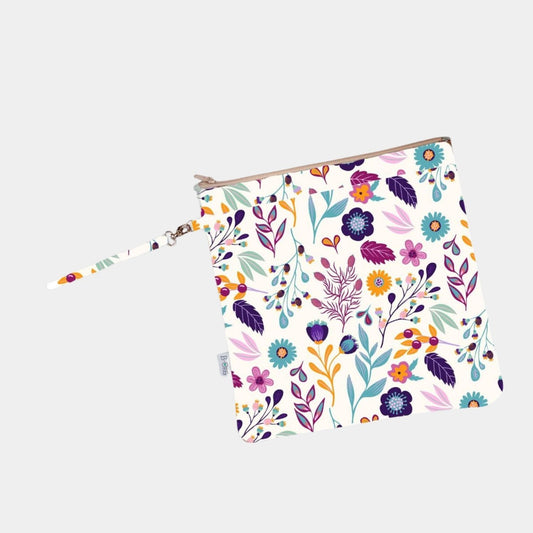 Neceser Plastificado en print Flores Beige. Neceser 100% impermeable, plastificado por dentro y por fuera.