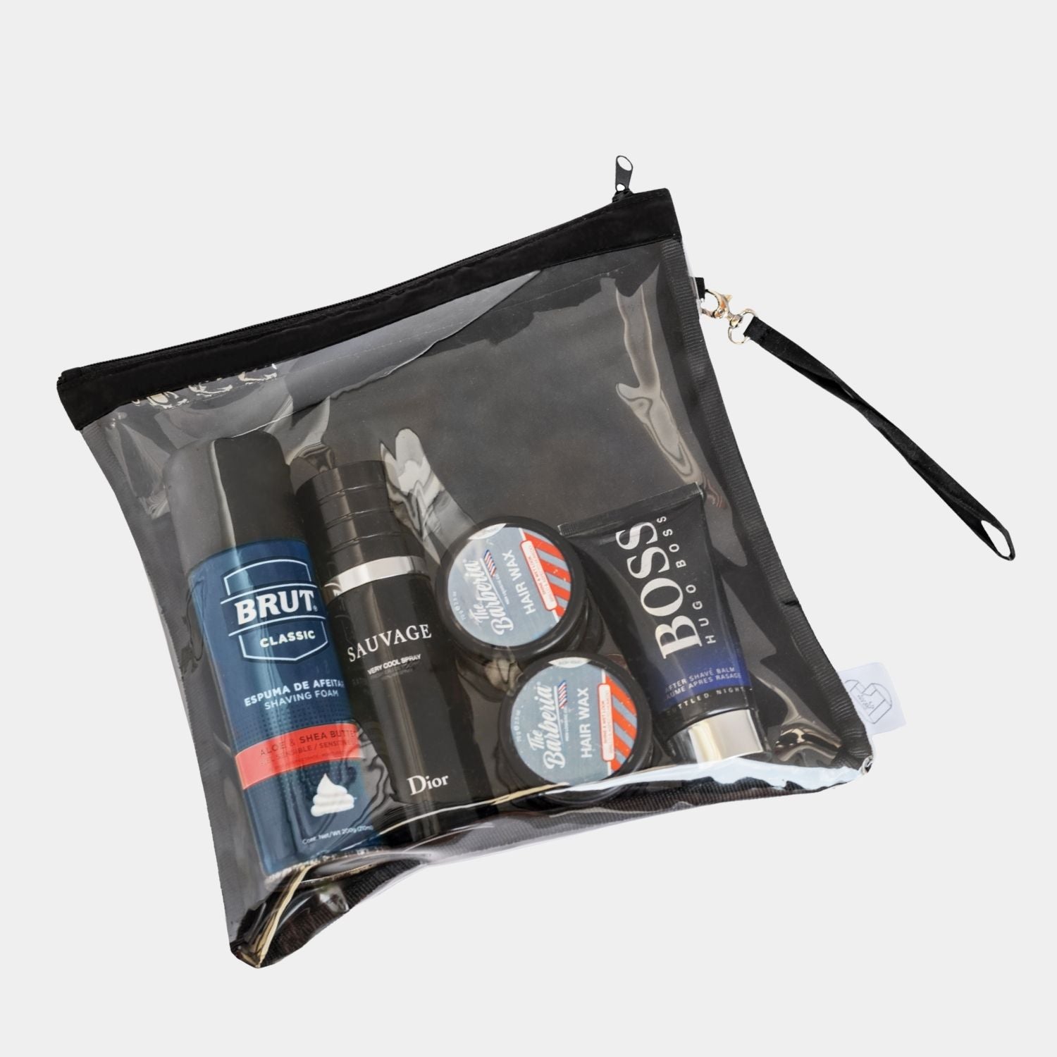 Neceser Plastificado en color Negro. Neceser 100% impermeable, plastificado por dentro y por fuera.