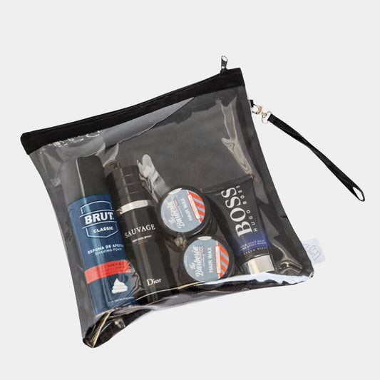 Neceser Plastificado en color Negro. Neceser 100% impermeable, plastificado por dentro y por fuera.