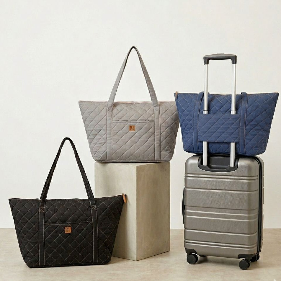 Mom Bag Gris con Rosado