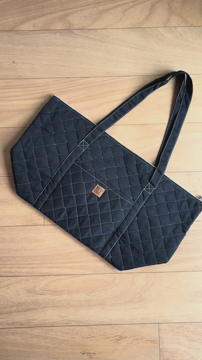 Mom Bag Negro con Beige